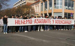 Protest građana Aleksinca protiv dolaska azilanata 2011. godine FOTO: S. Živković